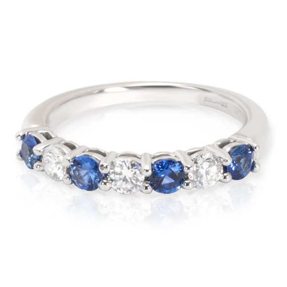Tiffany & Co. Embrace Diamond & Sapphire Band in Platinum 0.24 ctw - Picture 1 of 4